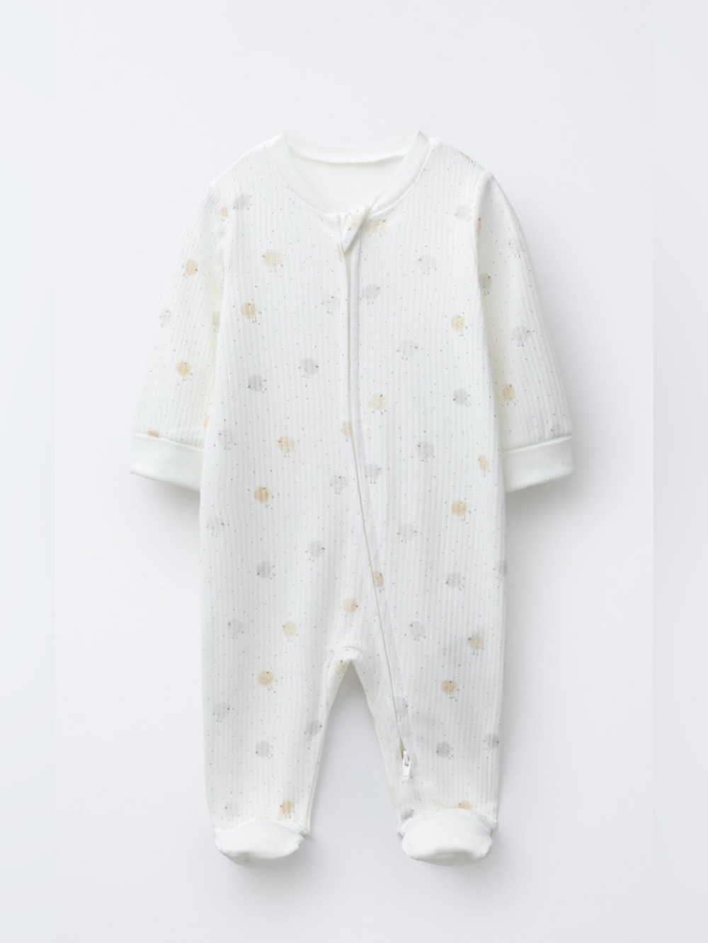 NEW ZARA Newborn 0months COTTON two way zipper little chicks Onsie PJs